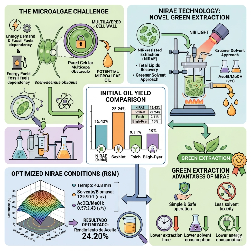 Optimized Infrared-assisted extraction to obtain total lipid from microalgae Scenedesmus obliquus: a green approach