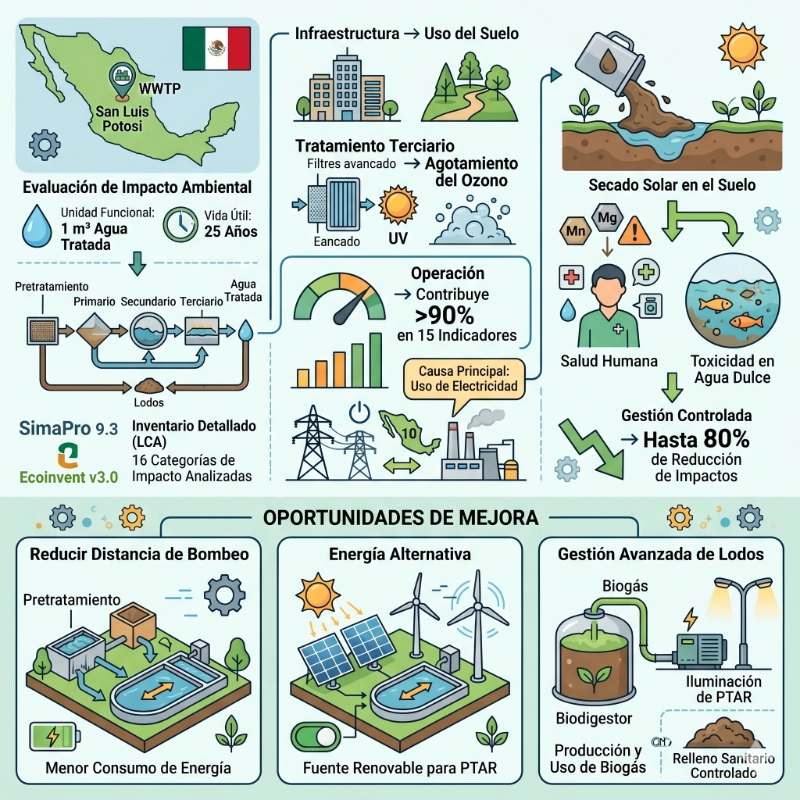Life Cycle Assessment of a wastewater treatment plant in an urban area using the environmental footprint method